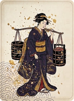 Seven of hearts &mdash; ukiyo-e card face